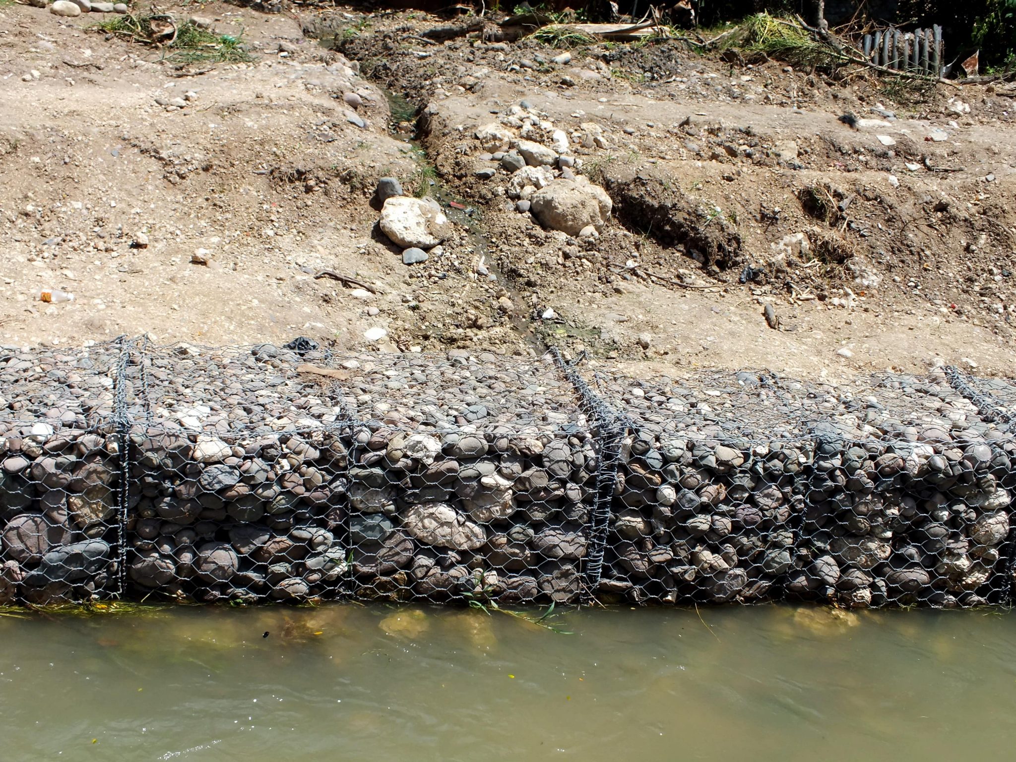 Gabion Baskets constructed on the Old Harbour Canal to prevent erosion banks